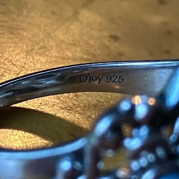 Natural Shungite Sleeping Beauty Turquoise Sterling Silver Ring Size 8 - Picture 6 of 9